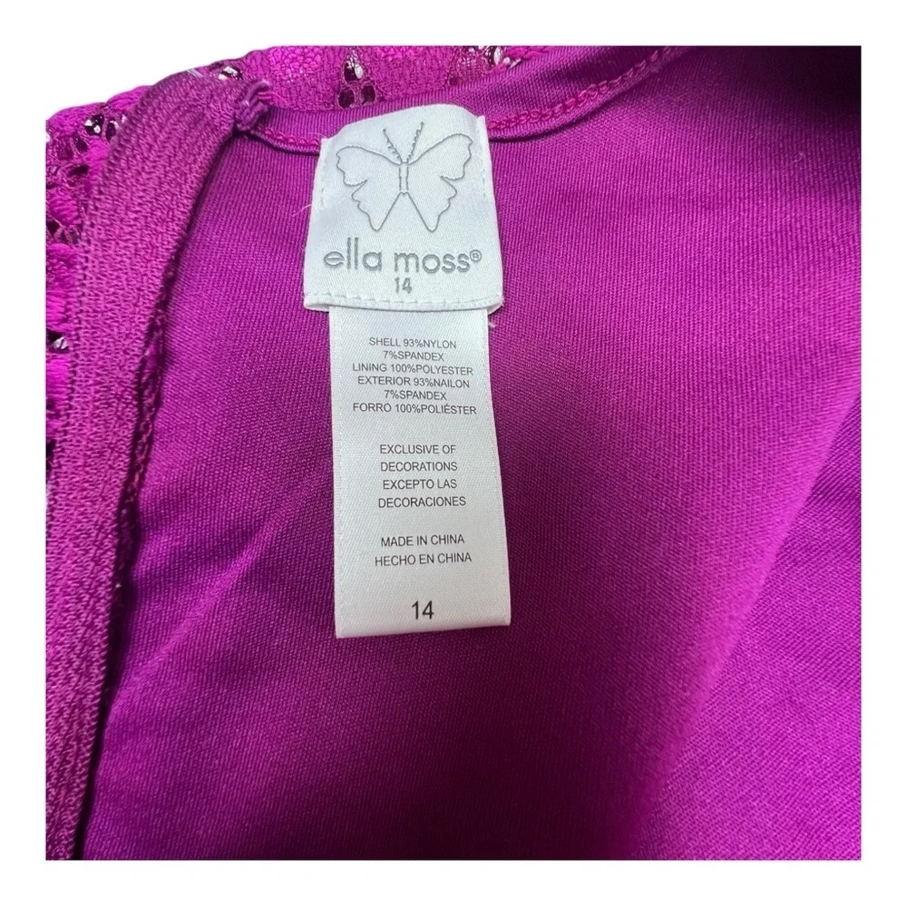 Ella Moss Fuchsia Lace Top